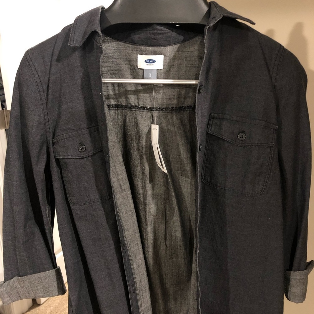 Black button down